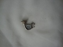 VINTAGE 3D FRENCH HORN STERLING SILVER STAMP 925 CHARM/PENDANT