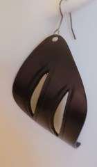 Estate Dangling Pierced Earrings Boho Brown Wooden Minimalist Fashion Jewelry