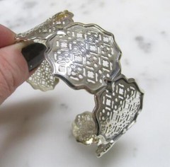 Beautiful Ail Aluma Sterling Silver Ornate Cuff Bracelet; Morocco ~ 17g ~ 3-F313