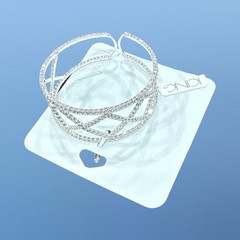 NWT ICING Claire’s SILVER Tone RHINESTONE FASHION STRETCH BRACELET 1 Sz Fits All
