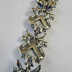 Vintage Coro Bracelet with Blue Aurora Borealis Fan Shell Cabochons
