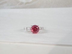 Vintage Sterling Silver 925 Simulated Pink Sapphire Unique Ring Size 7