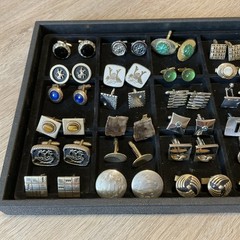 VTG 101 PC MEN’S JEWELRY LOT CUFFLINKS TIE BARS CHAINS TACS & SETS 14 SWANK! +++