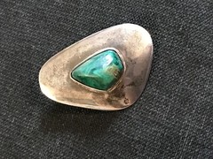 Vtg Modernist 935 Silver Eilat Stone Pin Pendant Bezalel Art Academy Jerusalem