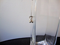 VINTAGE 1980s CHUNKY WHITE TOPAZ CRESCENT MOON STERLING SILVER 925 SLIDE PENDANT