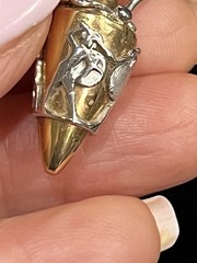 Artlinea Italy Solid 18k 3 Color Gold 24” Necklace Amphora Chrysoprase 9.6 Grams