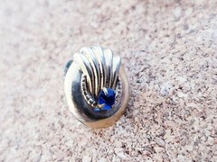 Vintage Signed JMS 12k GF Earrings w/sapphires
