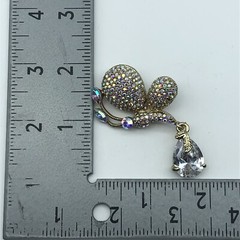 Beautiful Pave AB rhinestone butterfly brooch pin large dangle stone