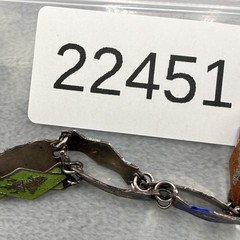 Vintage Siam Sterling Silver Bracelet Enamel Multi Color Niello 6”