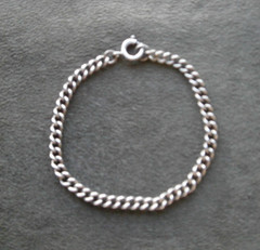 Close Curb Small Link Vintage Sterling Silver Bracelet 7.25″ ~ 8.9g