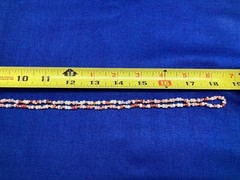 Necklace Gold Red White Pink Beads Vintage Estate 36″-Versitile- Ships From USA