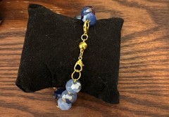Blue Glass Beaded Necklace, Bracelet 3.5 inches across, Pendant Tree of life