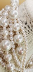 16″ Six Strand Faux Pearl White Beaded Necklace W/Silver tone Clasp bl03