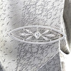 Antique Edwardian platinum Old European diamond brooch/lapel pin. By Krementz.
