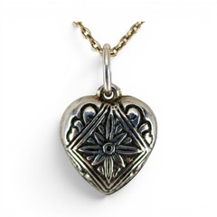 Sterling Silver Gold Puffy Heart Charm for Bracelet STAR Repousse Starburst 4
