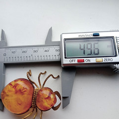 Vintage Soviet spider brooch. Amber-honey color. Made in the USSR.