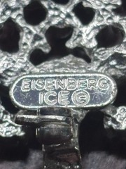 Vintage EISENBERG ICE Rhinestone & Pearl Christmas Tree Pin, 1 Stone Missing