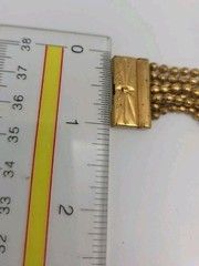 Vintage Art Deco Brass Multistrand BB Ball Bead Chain Bracelet 7″ 1930s Ornate