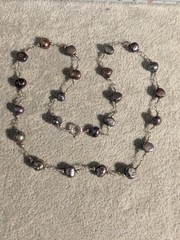 3 Beautiful Sterling And Rainbow Pearl Cultured Necklaces! 16 To 20 In Long! 925