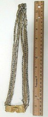 Signed CELEBRITY Necklace Gold Silver Tone Multistrand Office Siren Statement