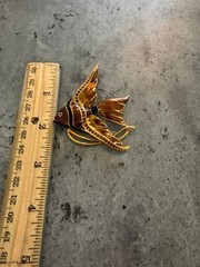 Vintage 3 Fish Brooch Lot – Gold Tone with colorful rhinestones on 2 brooches