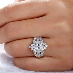 3.50 Ct Marquise Cut Lab Created Diamond 14K White Gold Finish Engagement Ring