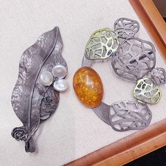 20PCS Elegant Aesthetic Mystic Brooch Random Mixed Natural Stone Jewelry Lot
