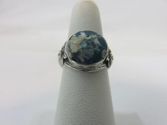 Ancient Roman Glass Ring Sterling Silver Israel Size 6 w/COA