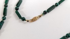 Malachite Beaded Necklace – Green Gemstone Bead Necklace