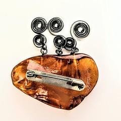 Latvia Cognac Amber Vintage Brooch 10 Gram 2″