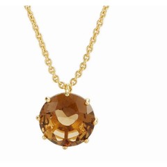 Les Nereides La Diamantine Golden Brown Round Stone Pendant Necklace