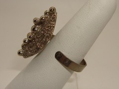 VINTAGE AUSTRIA CONTEMPORARY BRUTALIST SILVER RING! ADJ. SZ 7