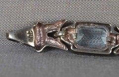 Vintage sterling silver BRACELET 6 different semiprecious stones marked RDC