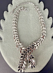 Vintage Weiss Rhinestone Necklace Statement Bib Wedding Runway Signed