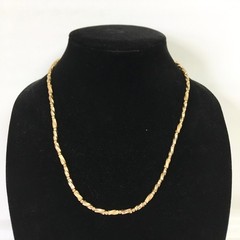 Napier Necklace Vintage Gold Tone Twisted Barrel Bead Chain Statement 20″