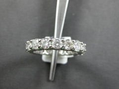 3.51CT DIAMOND 14KT WHITE GOLD 3D SHARED PRONG ETERNITY WEDDING ANNIVERSARY RING