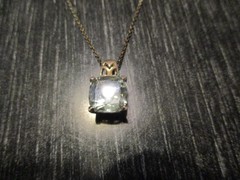 VTG Modern Thailand 925 Chain 17″ Necklace Pale Blue Stone Sterling Pendant