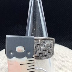Vintage Sterling Silver 925 Wide Unique Design Band Sz 7.75 V836