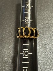 Lady Remington Gold Tone Five Black Marquis Cut Rinestones Ring Sz 9
