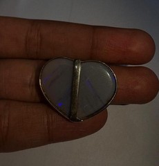 925 Silver Natural Australian Opal Heart Shape Unique Pendant 1 Inch