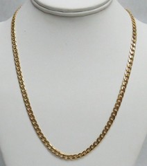 VINTAGE 14K GOLD 20″ CURB LINK CHAIN 5mm NECK CHAIN