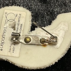 Vintage Department 56 Snow Baby with Horn Statement Brooch Pin 1 3/4″ Long