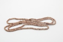 Vintage Beige Crazy Lace Agate 4.5mm Natural Stone Layer Necklace 35 In