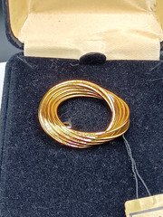 Vintage Napier Brooch Gold Tone Love Knot 1.25″ In Box
