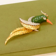 Jomaz Figural Bird of Paradise Brooch 1950s