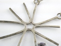 Vintage Sterling Silver Pale Purple Sapphire Star Pendant Necklace 7.6g 24 Inch