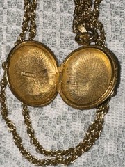 VTG Florenza Signed Pocket Watch Locket Pendant Multi Chain Necklace