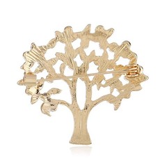 Lucky Pearl Tree Brooches for Women Men Girls Gold Tone Fashion Vintage Green…