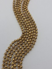 Vintage Art Deco Brass Multistrand BB Ball Bead Chain Bracelet 7″ 1930s Ornate