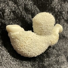 Vintage Department 56 Snow Baby with Horn Statement Brooch Pin 1 3/4″ Long
